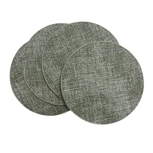 Onderzetters set-van-4 Rond groen 10x10cm