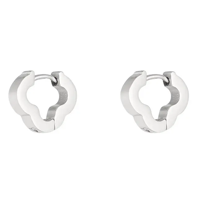 Oorbellen Basic Klaver zilver S