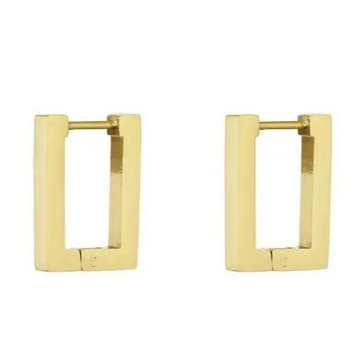 Oorbellen Basic Rechthoek goud S