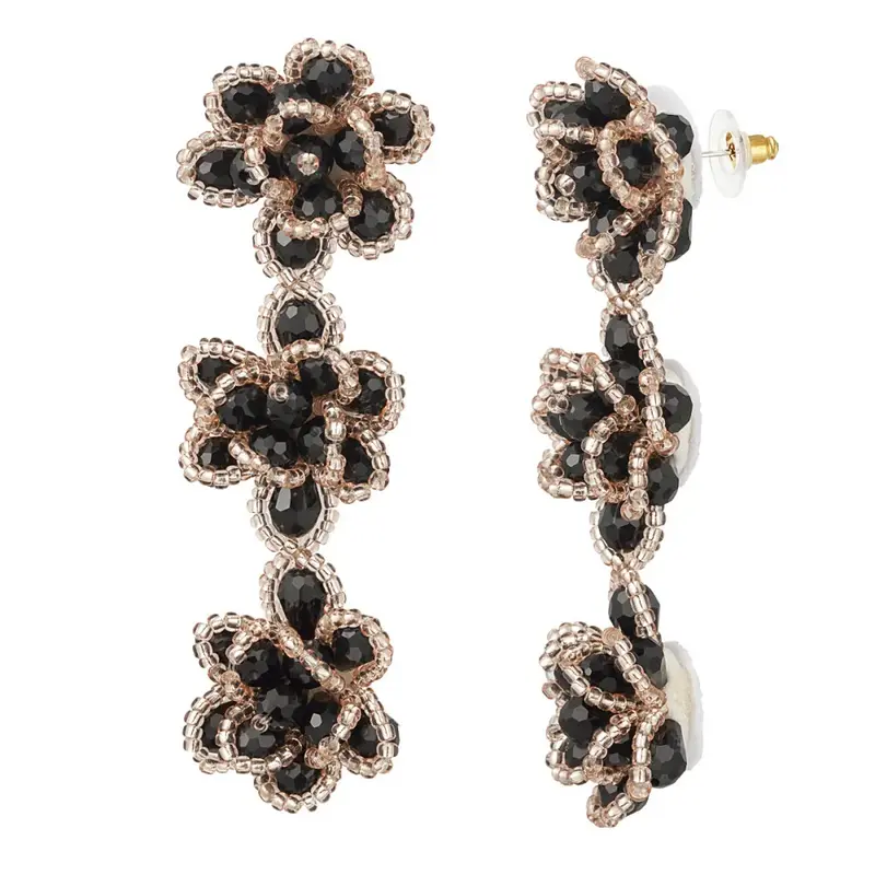Oorbellen Blossom Spring zwart zilver