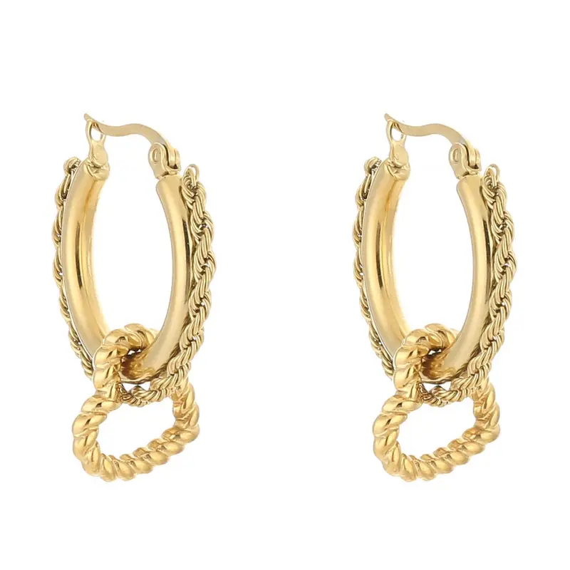 Oorbellen Boho Hart goud