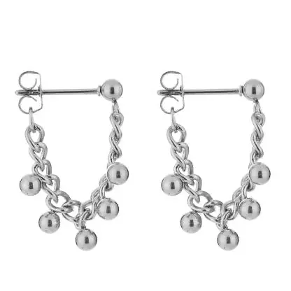 Oorbellen Chain Bolletjes zilver