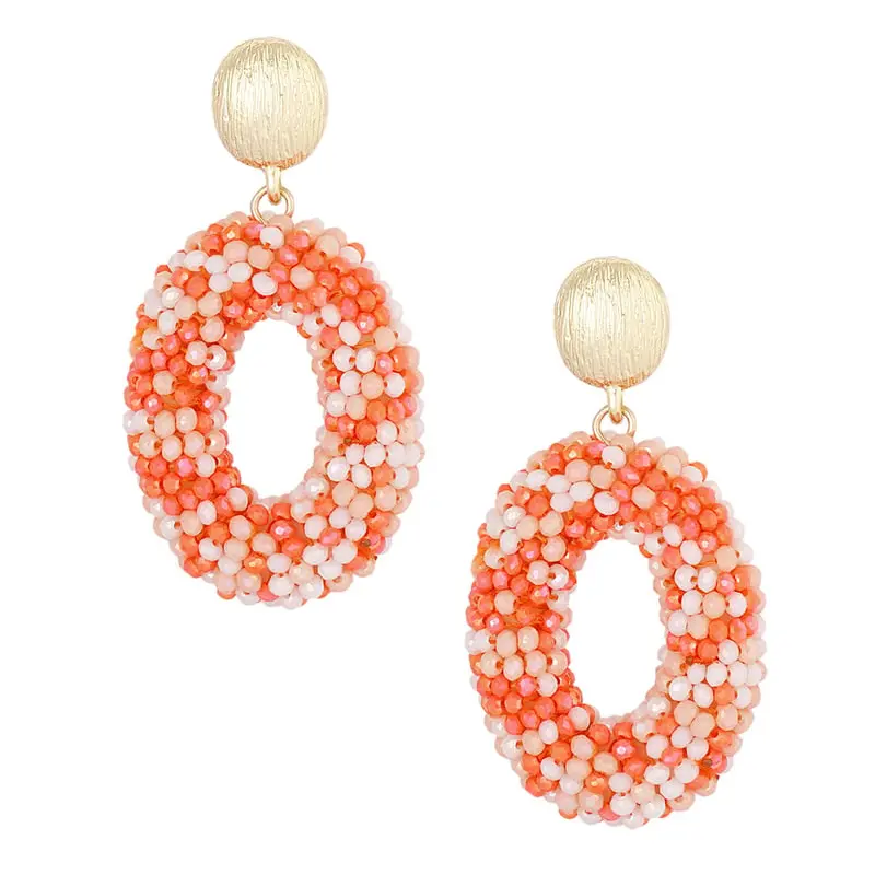 Oorbellen Discodip Ovaal goud oranje