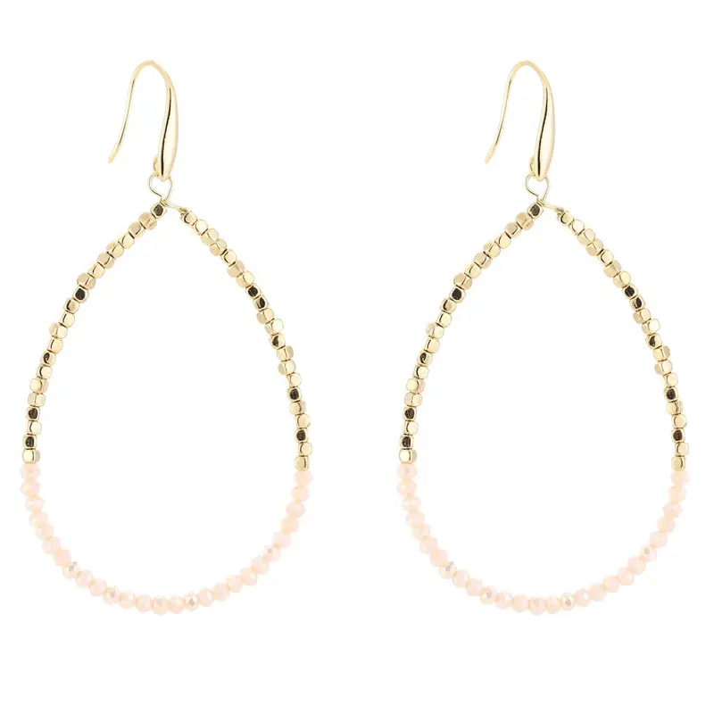 Oorbellen Druppel Double goud beige