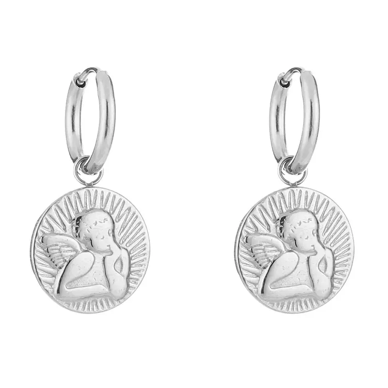 Oorbellen Engeltje zilver