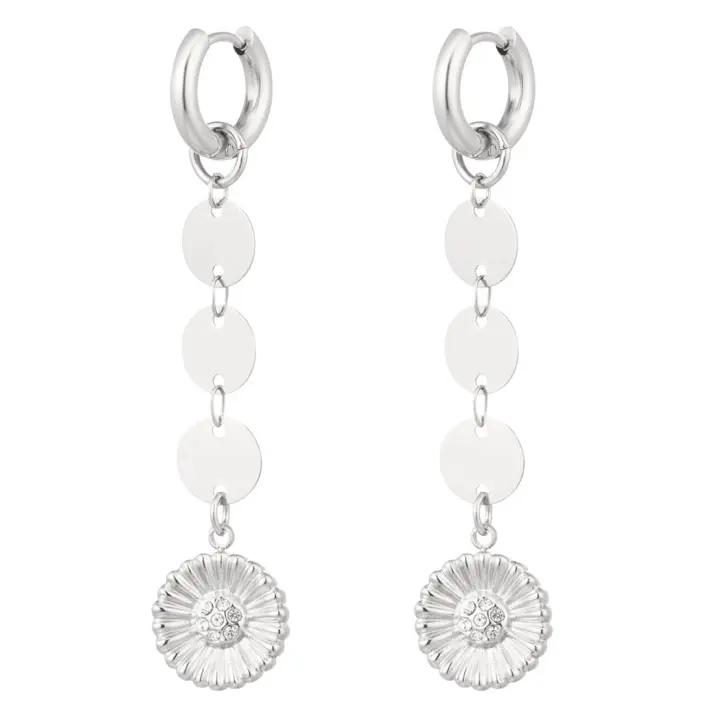 Oorbellen Flower Circles zilver