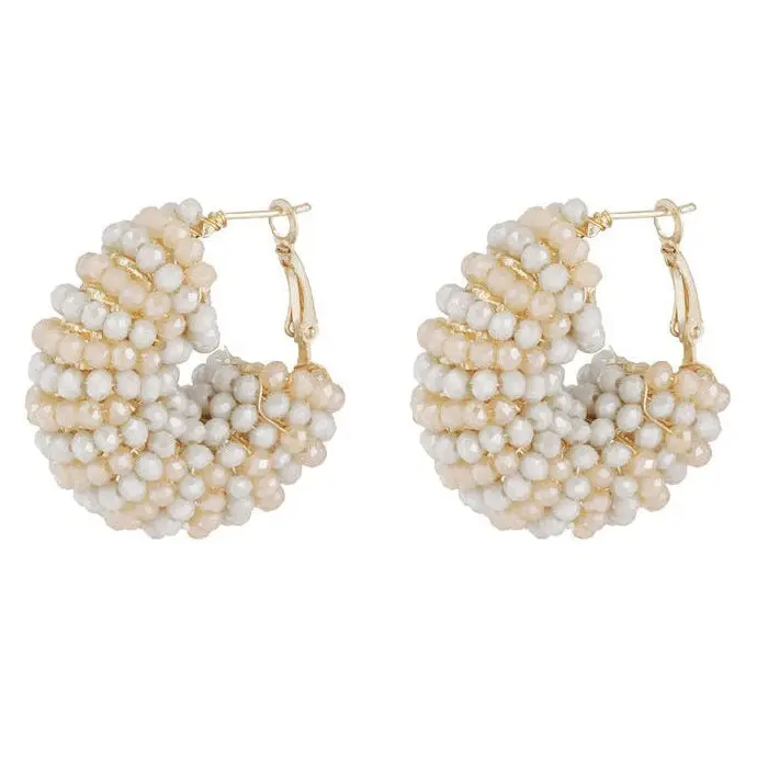 Oorbellen Happy Beads goud beige
