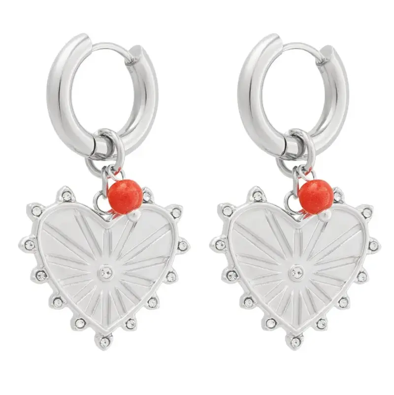 Oorbellen Hart Spikes zilver