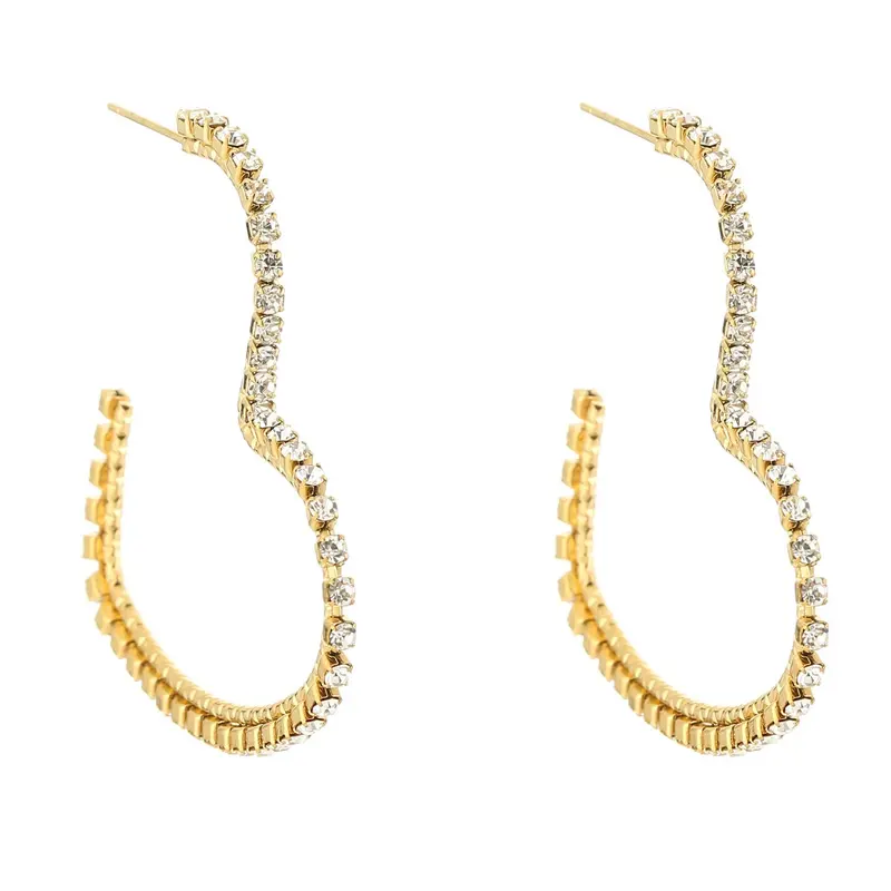 Oorbellen Hart Strass goud