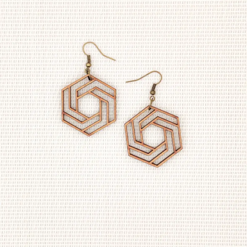 Oorbellen - Infinity Hexagon