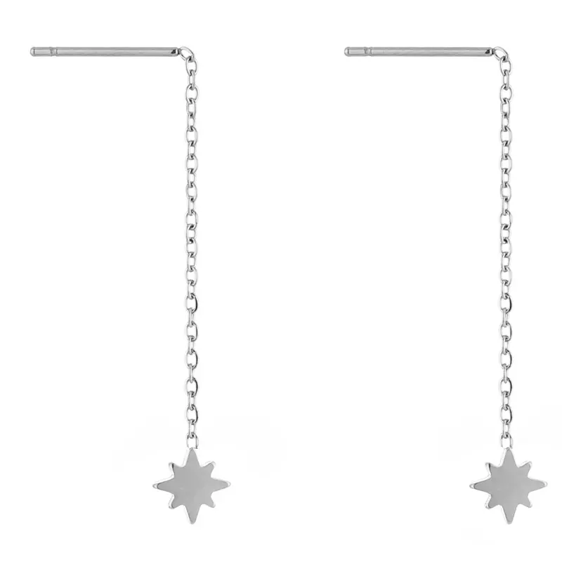 Oorbellen Ketting Morgenster zilver