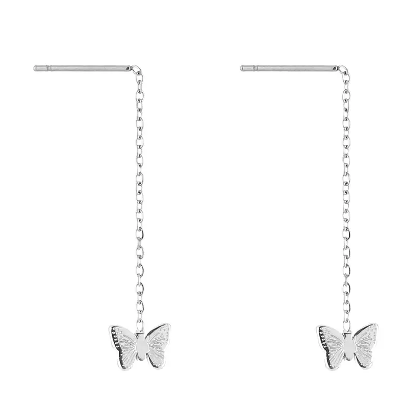 Oorbellen Ketting Vlinder zilver
