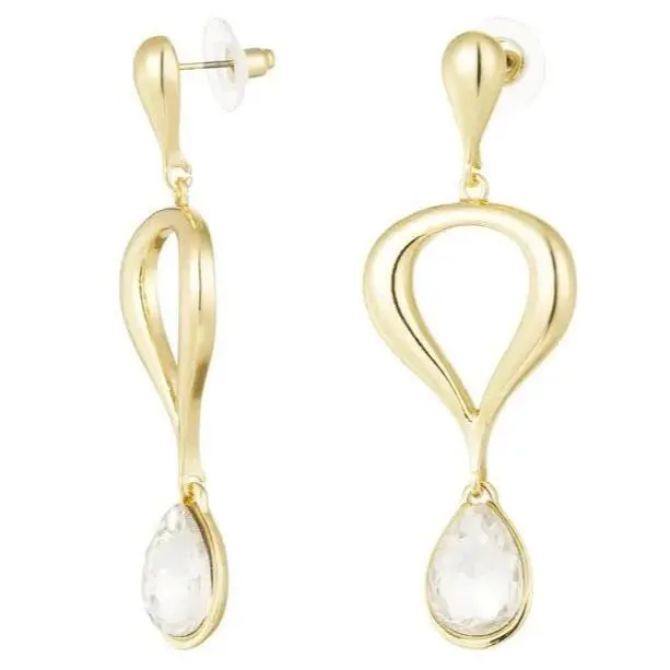 Oorbellen Klassiek met gekleurde hanger goud wit