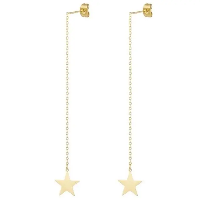 Oorbellen Lang Ster goud