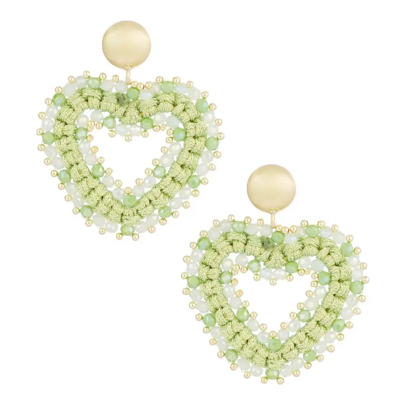 Oorbellen Love all the Way goud groen