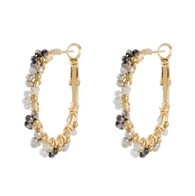 Oorbellen Majestic Color goud grijs