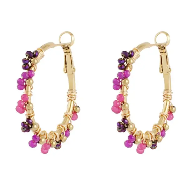 Oorbellen Majestic Color goud paars
