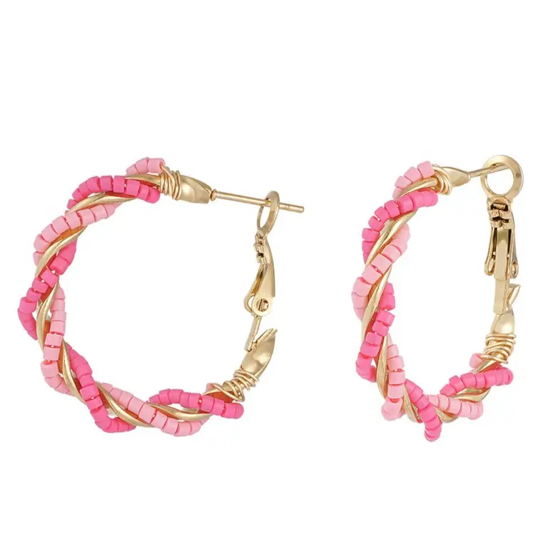 Oorbellen Mesh Around roze