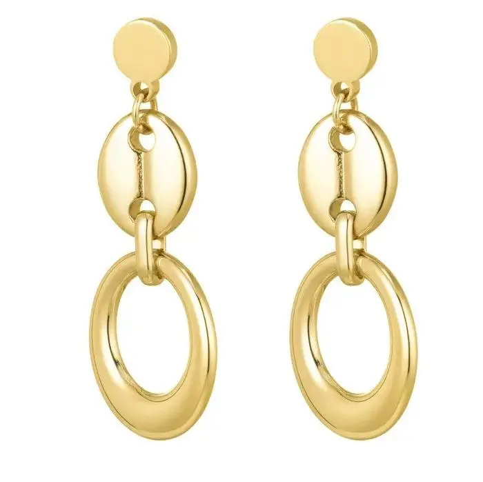 Oorbellen Schakel met Knoopdetail goud