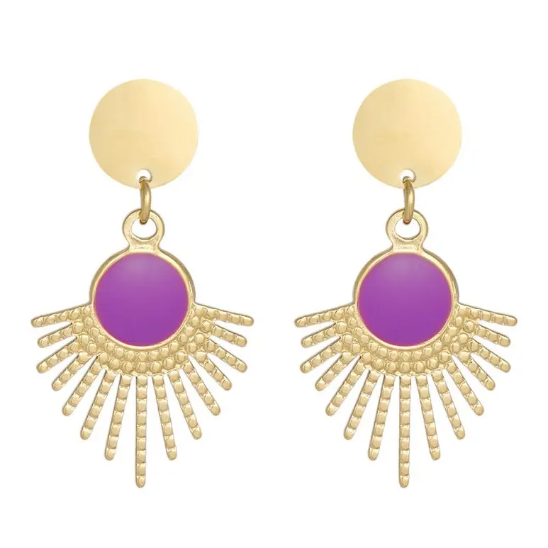 Oorbellen Secret Soul goud paars