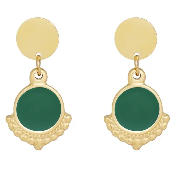 Oorbellen Sierlijk goud groen