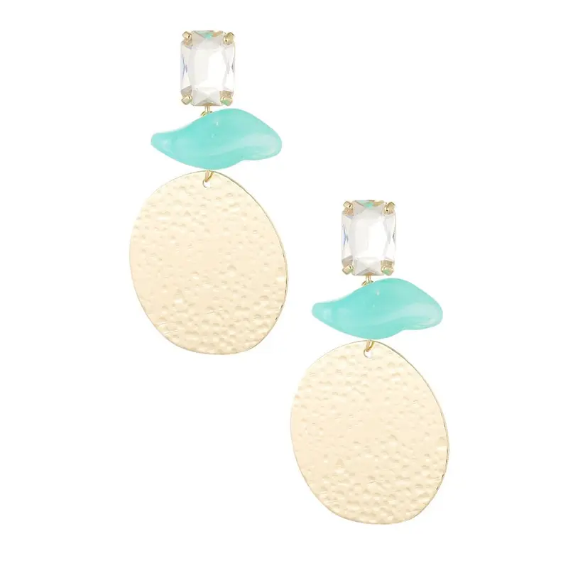 Oorbellen Statement Strandvibe goud blauw