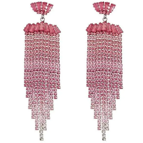 Oorbellen Strass met details roze