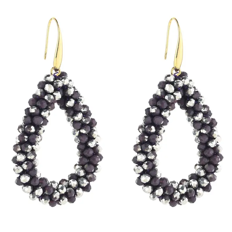 Oorbellen Strass paars