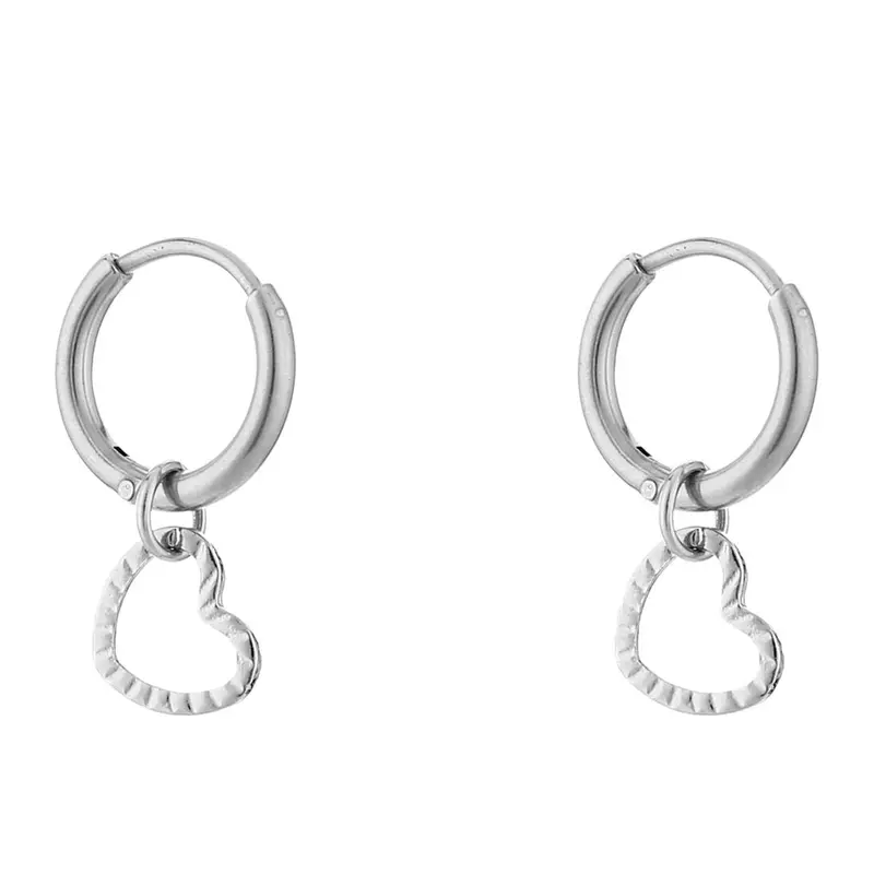 Oorbellen Vallend Hartje zilver