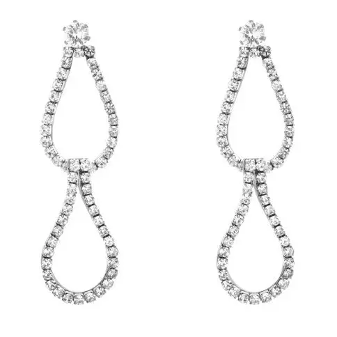 Oorbellen Zirkonia Drops Party zilver