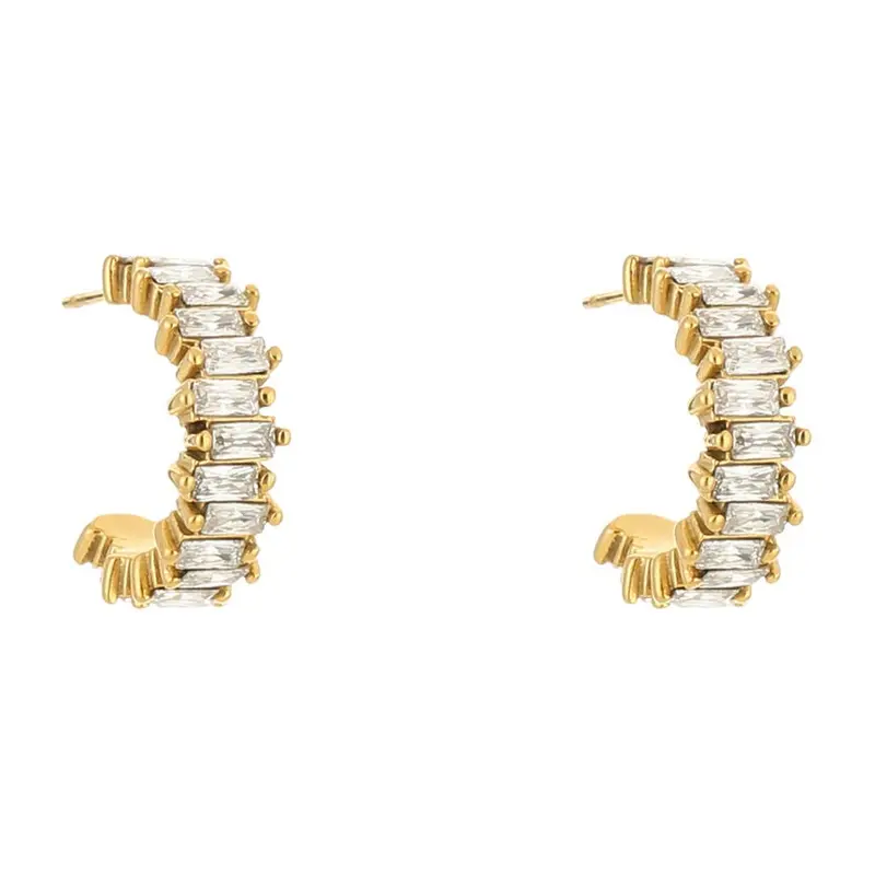 Oorbellen Zirkonia goud wit