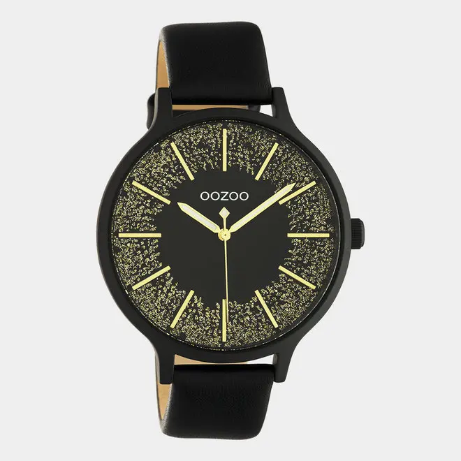 Oozoo Dames horloge-C10679 zwart (44mm)