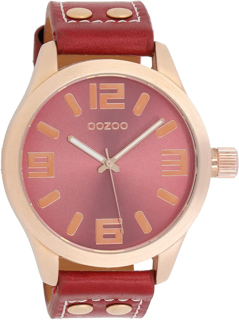 Oozoo dames Horloge-C1155 rood (46mm)