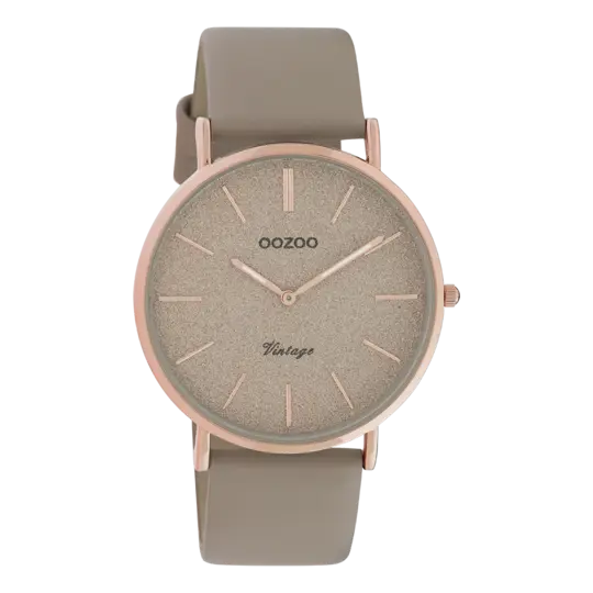 Oozoo Dames horloge-C20167 Rose Goud Taupe (40mm)