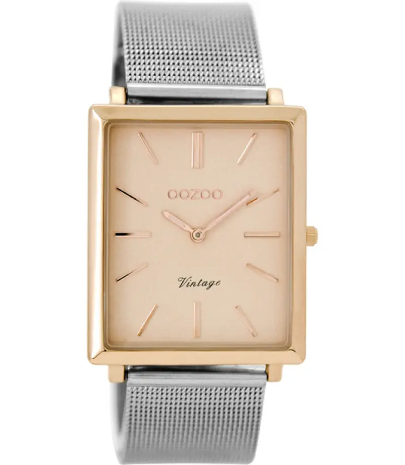 Oozoo Dames horloge-C8182 zilver/Rosé (38mm)