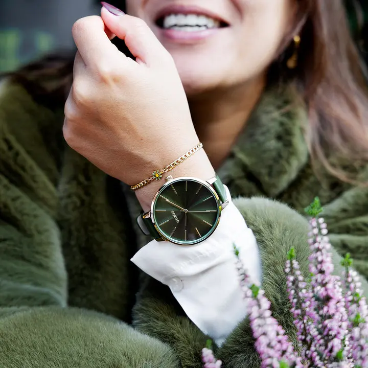 Oozoo dames Horloge met leren band (48mm)
