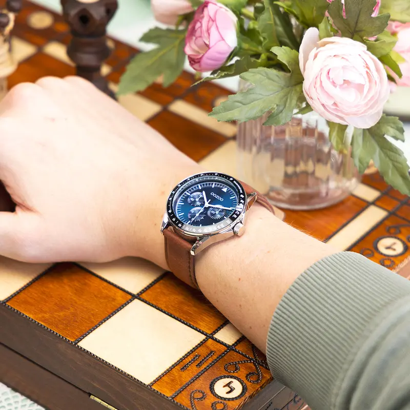 Oozoo heren Horloge- bruin (45mm)