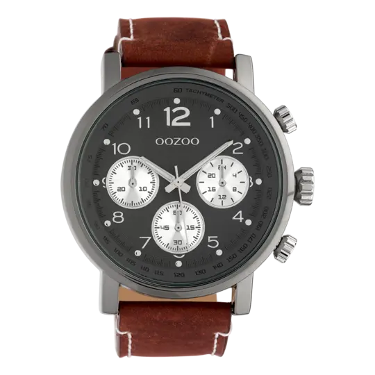 Oozoo Heren Horloge-C10061 bruin (48mm)