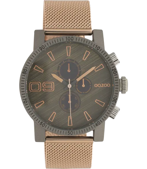 Oozoo Heren Horloge-C10685 Rosé/donker grijs (45mm)