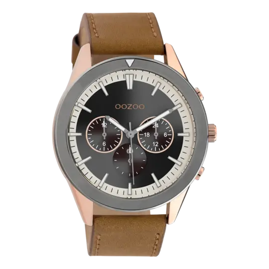 Oozoo Heren Horloge-C10800 Rose Goud/Titanium (45mm)