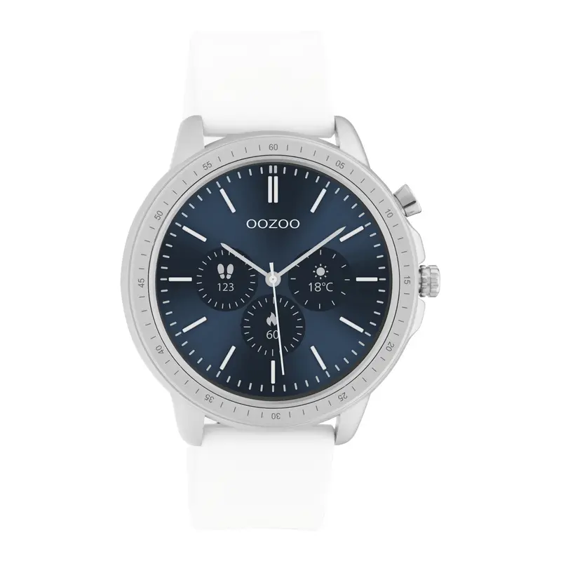 OOZOO Smartwatches - unisex - Blauw Display Smartwatch - Wit Q00310 (45MM)