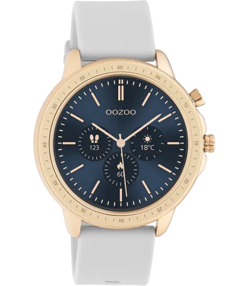 OOZOO Smartwatches - unisex - Wit Display Smartwatch - Steengrijs Q00323 (45MM)