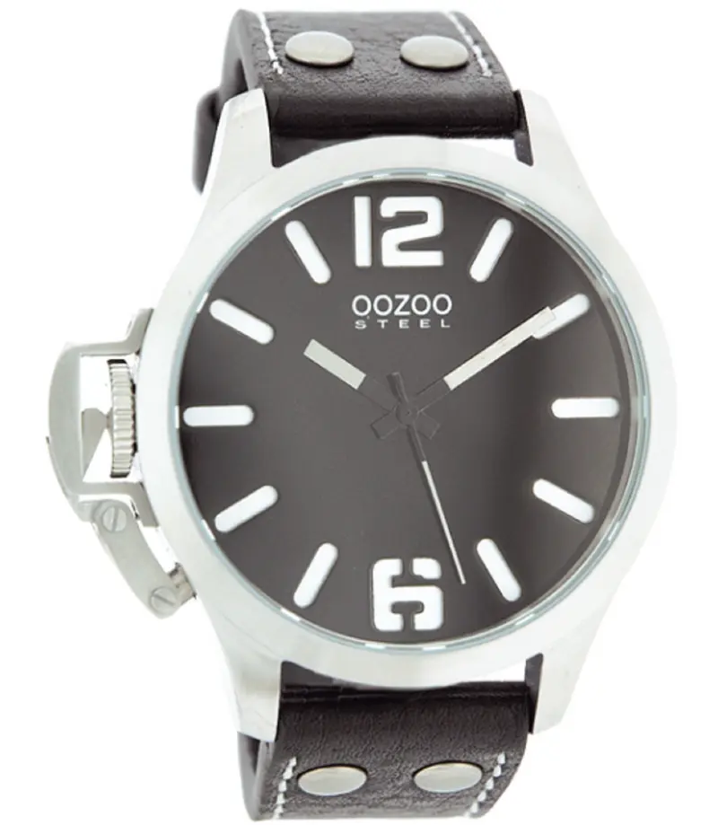 Oozoo Steel Horloge zwart-OS056 (46mm)