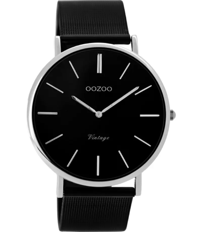 Oozoo Vintage Horloge-C8865 zwart (40mm)