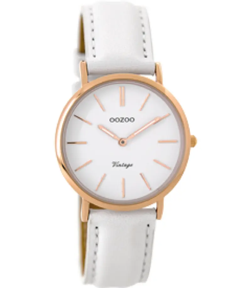 Oozoo Vintage Horloge - C9317 wit (32mm)