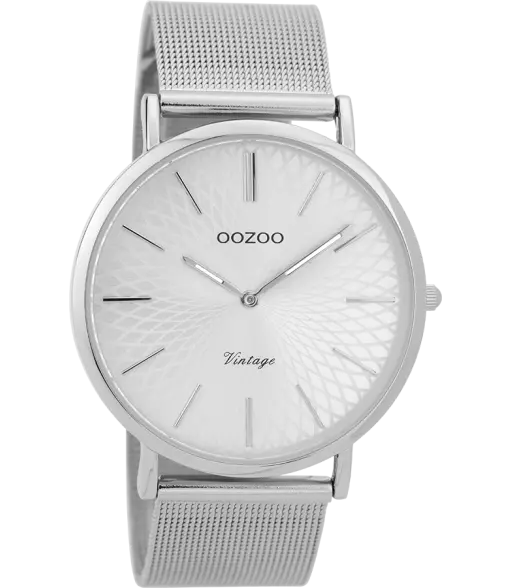 Oozoo Vintage Horloge - C9340 Zilver (40mm)