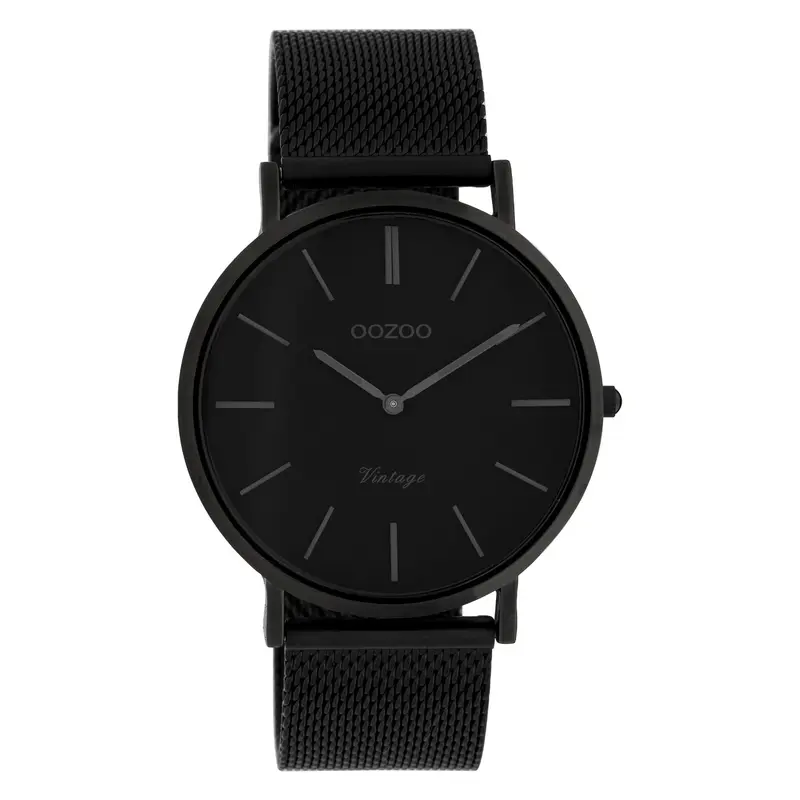 Oozoo Vintage horloge-C9933 zwart (40mm)