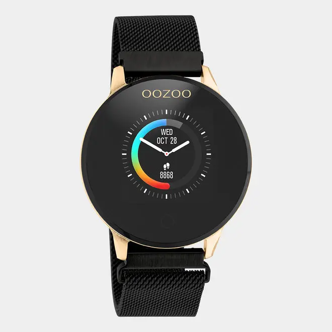 OOZOO Zwart metal strap DISPLAY SMARTWATCH Q00118