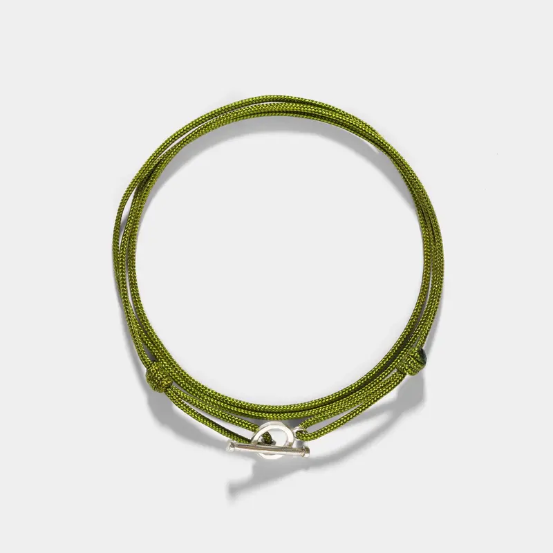 Oskar Gydell Nylon Cord Bracelet Light Olive Green 3-Laps