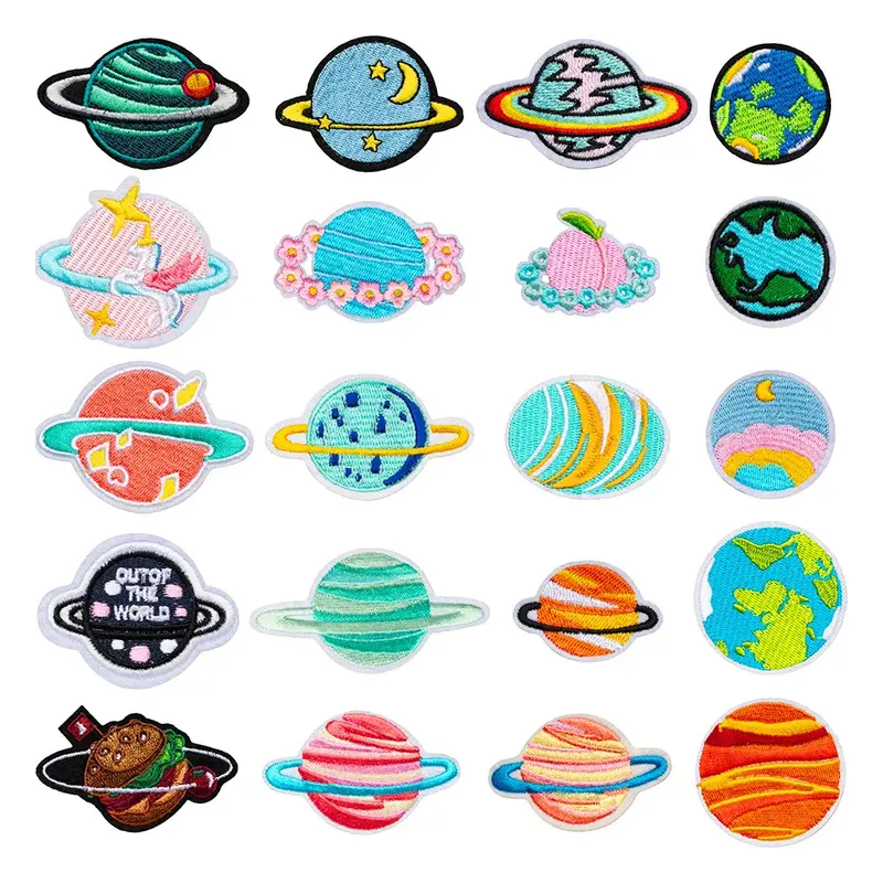 Outer Space Planet Embroidered Iron-On Patch